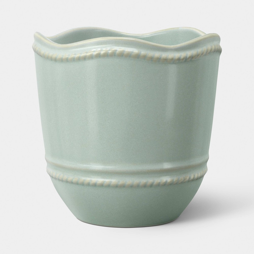 6" Ceramic Outdoor Planter Blue - Threshold™ designed with Studio McGee