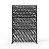72" Metal Privacy Screen Freestanding Room Divider Decorative Fence Panel, Weatherproof Patio Privacy Fence for Garden Balcony Home Indoor, Wood - 2 of 4