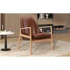 PU Leather Lounge Chair, Mid-Century Accent Chair with Solid Wood Frame, High-Back Ergonomic Seating - 3 of 4