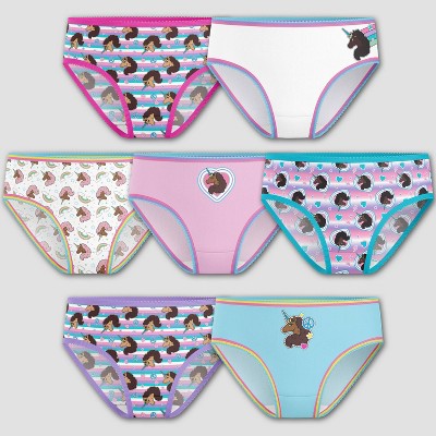 Girls' Afro Unicorn 7pk Underwear - 4 : Target