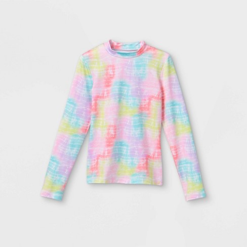 Download Girls Tie Dye Long Sleeve Rash Guard Swim Shirt Cat Jack White Target