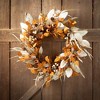 Sullivans Artificial Fall Mixed Foliage Accent Ring Brown-Cream - 3 of 3