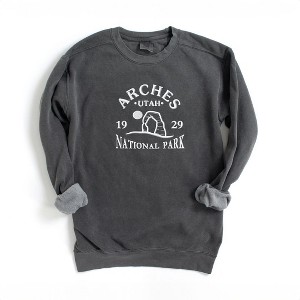 Simply Sage Market Women's  Garment Dyed Graphic Sweatshirt Embroidered Utah Arches - 1 of 3