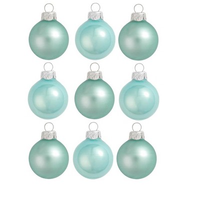 Northlight 9ct Matte and Pearl Light Teal Blue Glass Ball Christmas Ornaments 2" (50mm)