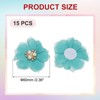 Unique Bargains Rhinestone Pearl Chiffon Flower for DIY Craft Wedding Party 15 Pcs - 2 of 4