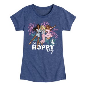 Girls' - Barbie - Easter Fitted Short Sleeve Graphic T-Shirt - 1 of 4