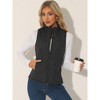 Allegra K Women's Stand Collar Lightweight Gilet Quilted Zip Vest - 3 of 4