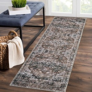 Washable Rug Large Area Rug for Living Room Soft Non-Slip Backing Stain Resistant & Low Pile Vintage Floor Carpet - 1 of 4