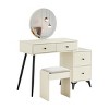 CAVINAS Vanity Desk with Mirror Vanity Table with Sliding Mirror, 4 Drawers, 6 open Shelves for Apartment, Bedroom - 2 of 4