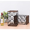 Itopfox Rustic Wood Countertop Wine Rack for 6 Bottles, No Assembly Required, Elegant Brown Finish for Kitchen or Bar Display - 4 of 4