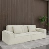TiramisuBest 118in Modular Sofa, Convertible Oversized Sofa Bed, Flexible 3-Seater Combination, Soft Corduroy Cloud Velvet Fabric (White) - 2 of 4