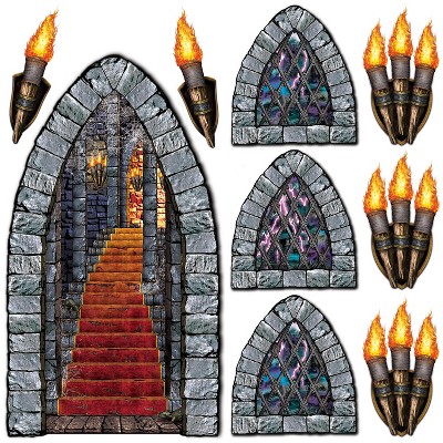 Beistle Stairway, Window & Torch Props, 18"-60", (9/Pkg) Multicolored