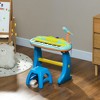 Whisen Kids 37-Key Piano Keyboard Toy Set with Stool, Microphone, Removable Legs, Educational Entertainment Instrument - Blue - 2 of 4