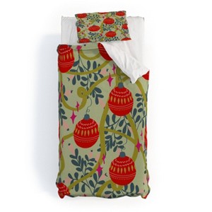 Deny Designs Twin/ Twin Extra Long Viviana Gonzalez Retro kitsch Duvet Cover and Pillow Sham Red - 1 of 4