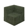 DOMETOUR Compressed Corduroy Corner Sectional Sleeper Sofa, Modern Minimalist Space-Saving Couch for Living Room/Bedroom, Green - 3 of 4