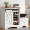 Okak Farmhouse Freestanding Shoe Cabinet Console with Storage Bench/Shelves,Space Saving Shoe Rack for Corridors, Entrances - 2 of 4