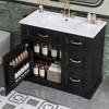 MAYEERTY 36" Bathroom Vanity with Sink 4 Drawers Soft-Close Door Adjustable Shelf Ceramic Basin White - 2 of 4