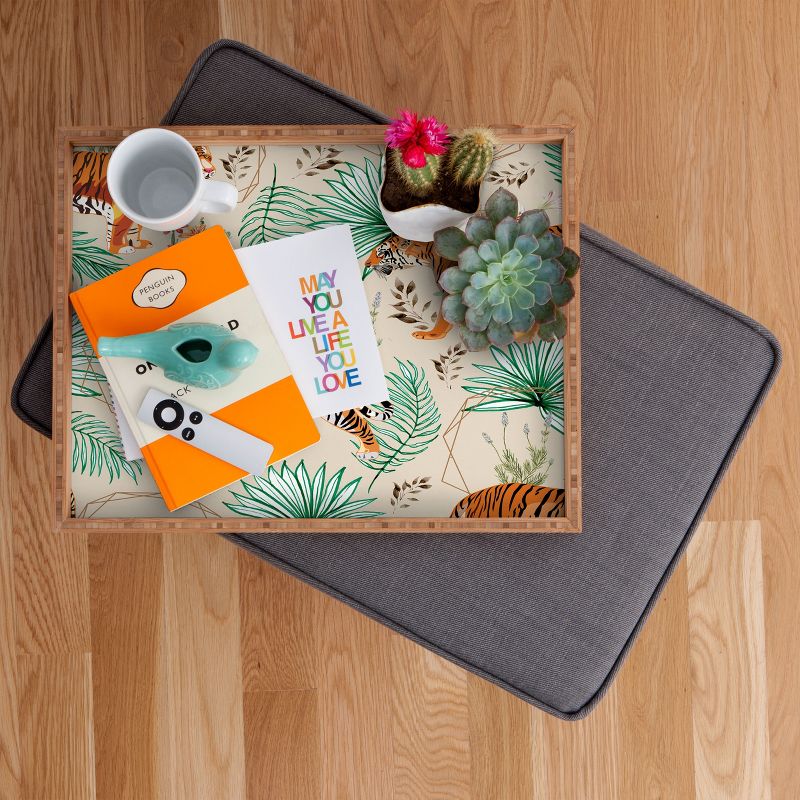 83 Oranges Tropical and Tigers Bamboo Tray - Deny Designs, 2 of 3