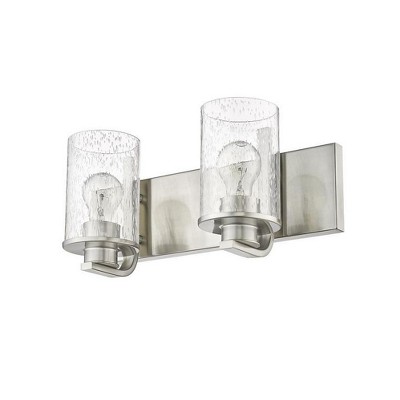 Beckett Brushed Nickel 2-Light Vanity with Clear Seedy Glass