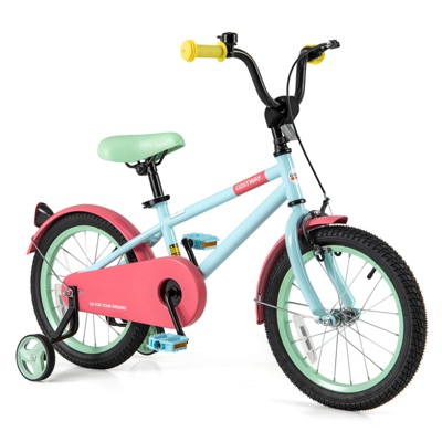 Infans 16" Kids Bike w/Adjustable Saddle Handlebar Removable Training Wheels Handbrake