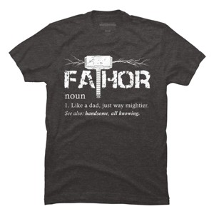Men's Design By Humans Viking Mightier Hero Fa-Thor Dad By EijhaBuddha T-Shirt - 1 of 2