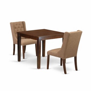 HomeStock 3-Pc Mahogany Finish Solid Wood Top Dining Table Set - 1 of 4