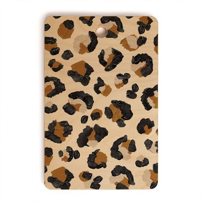 17" x 12" Wood Cat Coquillette Leopard Print Rectangular Cutting Board - society6