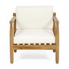 Coolbibila Modern Fabric Upholstered Comfy Barrel Dining Arm Chair,Wood Frame Lounge Slat Barrel Club Arm Chair for Living Room, Bedroom,Patio - 4 of 4