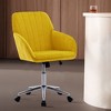 Grungis Velvet Swivel Office Chair with Wheels,Modern Gaming Chair with Adjustable Height and Silver Base,Computer Chair for Office - 2 of 4