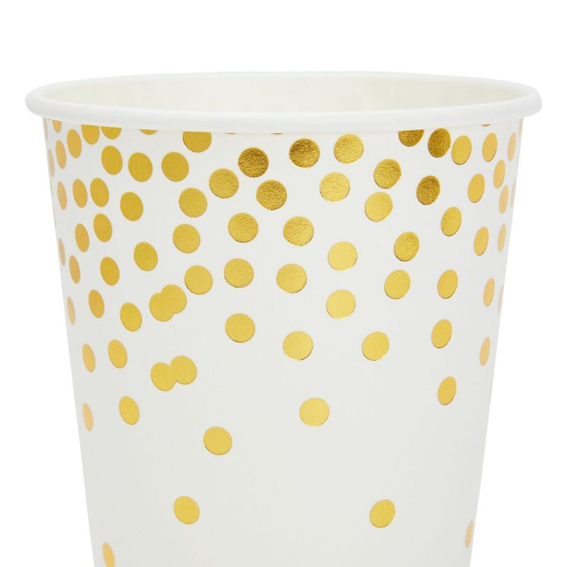 50 Pack 9oz Gold Party Cups for Hot Drinks, Party Supplies, Weddings, Bridal Showers, 5 of 9