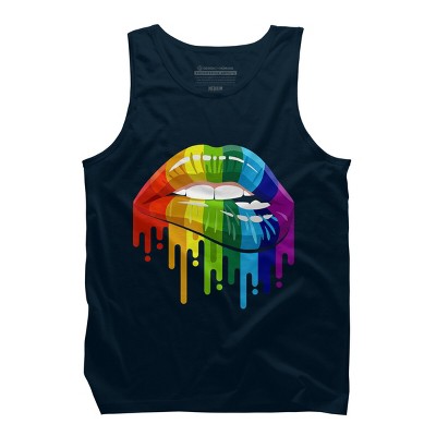 Adult Design By Humans Rainbow Pride Lip Melt By COVI Tank Top