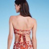 Women's U-Bar Bandeau Longline Bikini Top - Shade & Shore™ Orange Patchwork Print - image 2 of 4