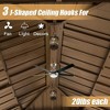 Cedar Wood Gazebo, Solid Wood Hardtop Gazebo with Galvanized Steel Double Roof, Netting & Curtains, for Patio, Backyard, Deck, Lawns - 4 of 4