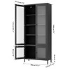 TOAOTBNBO Metal Bookshelves with 4 Glass Doors, Freestanding Bookcase Storage Organizer Home Office Book Shelf with 3 Adjustable Shelves, Black - 3 of 4