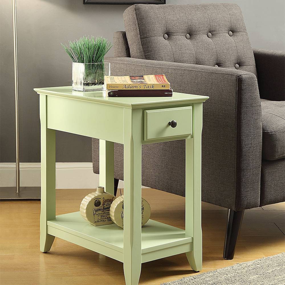 Photos - Dining Table 13" Bertie Accent Table Light Green Finish - Acme Furniture