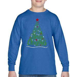 LA Pop Art We Wish You A Merry Christmas - Boy's Word Art Long Sleeve T-Shirt - 1 of 4