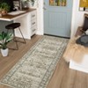 Coucheta Washable Vintage Floral Area Rug, Non-Slip Low Pile Carpet, Non-Shedding Retro Oriental Design Mat for Living Room, Bedroom, Dining Room - 4 of 4