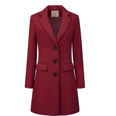 INSPIRE CHIC Women's Notched Lapel Single Breasted Outwear Fall coat