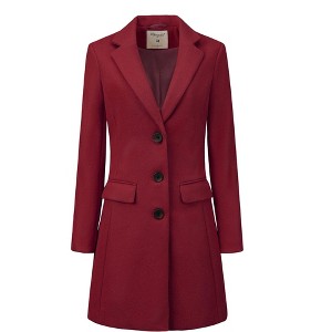 INSPIRE CHIC Women's Notched Lapel Single Breasted Outwear Fall coat - 1 of 4
