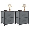 NicBex 2 Drawers Dresser for Bedroom,2pc Modern Dresser with Metal Frame,Dressers for Kids Room,Living Room,Entry and Hallway,Black/Gray/Brown - 2 of 4