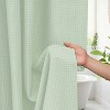 LunaLulinlk Thick Waffle Weave Shower Curtain, Mint Green - 3 of 4