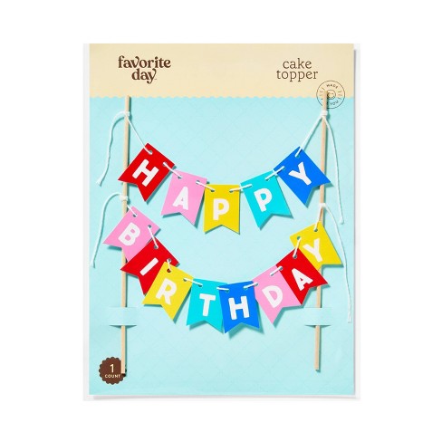 Happy Birthday Banner Cake Topper - 0.19oz - Favorite Day™ - image 1 of 3