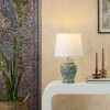 24" Green & Blue Floral Ginger-Jar Ceramic Table Lamp - Nourison - 2 of 4