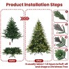Green Artificial Christmas Tree with PE/PVC Mixed Branches, Warm White LED Lights, Fireproof PVC Material, Hinged Foldable Design with Sturdy Base - 4 of 4