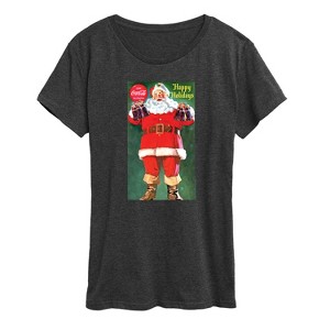 Women's - Coca-Cola - Vintage Santa With Coca Cola Bottles Short Sleeve Graphic T-Shirt - 1 of 4