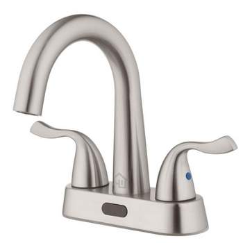 Homewerks Brushed Nickel Motion Sensing Centerset Bathroom Sink Faucet 4 in. Model No. 26-B423S-BN-HW
