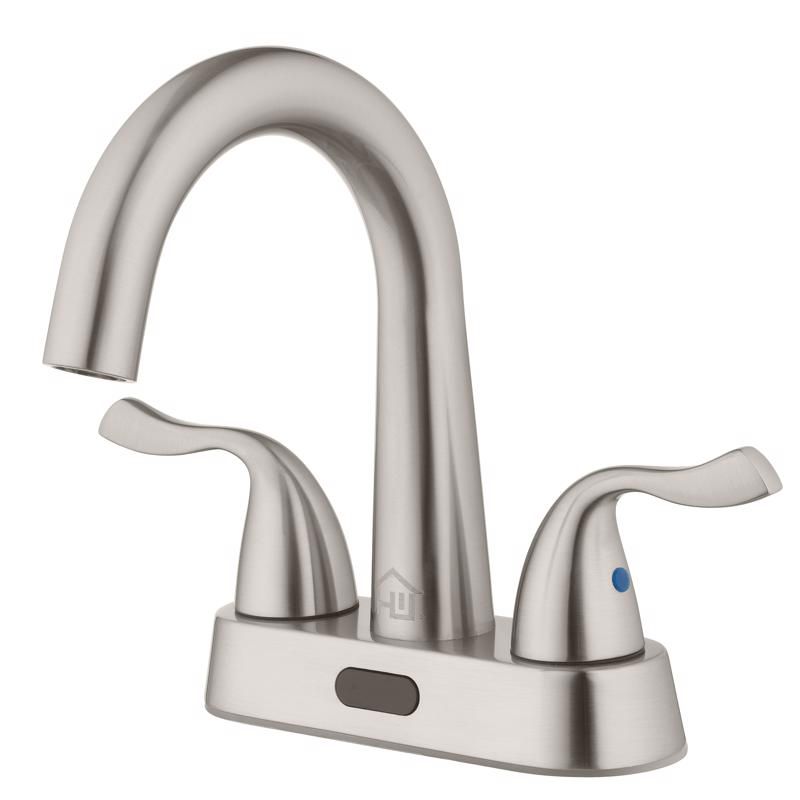 Homewerks Brushed Nickel Motion Sensing Centerset Bathroom Sink Faucet 4 in. Model No. 26-B423S-BN-HW, 1 of 2