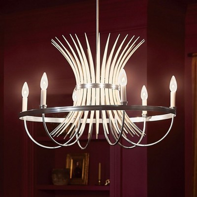 Elegant Brushed Nickel 6-Light Chandelier with Candelabra Bulbs