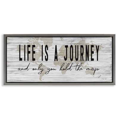 Stupell Industries Life Is a Journey Rustic World Map, 31" x 14"