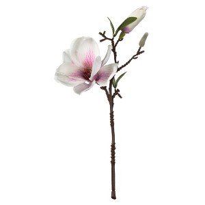 Vickerman 14" Artificial White Magnolia Pick. - 1 of 4